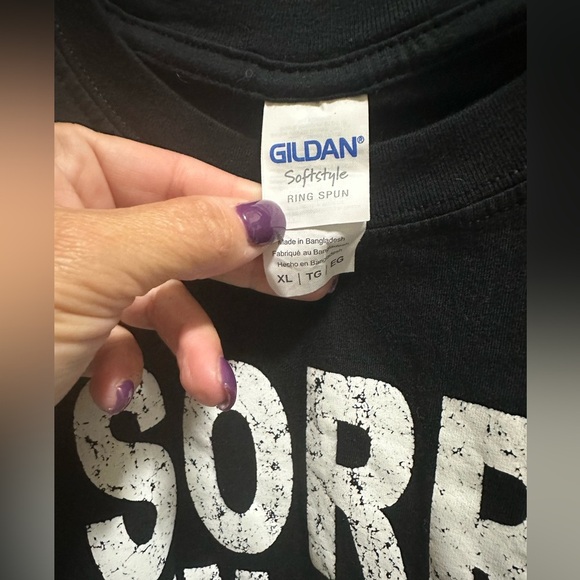 Gildan Black Tee with White Graphic - Picture 2 of 3